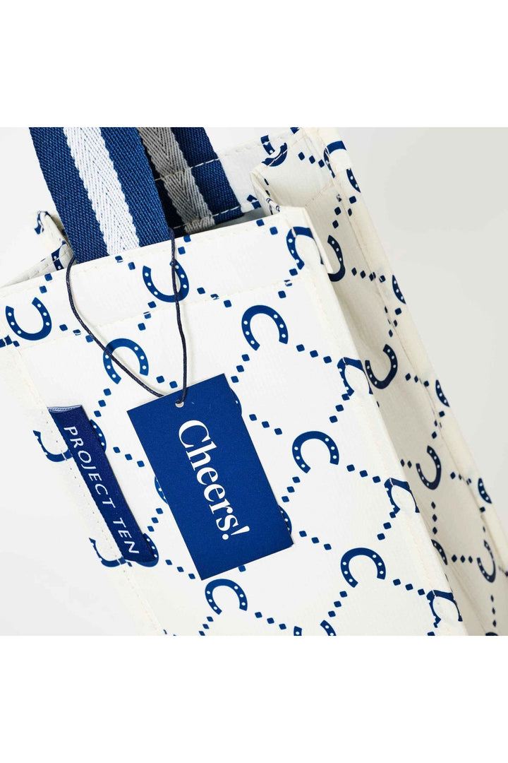 Wine Bag – Navy Horseshoe