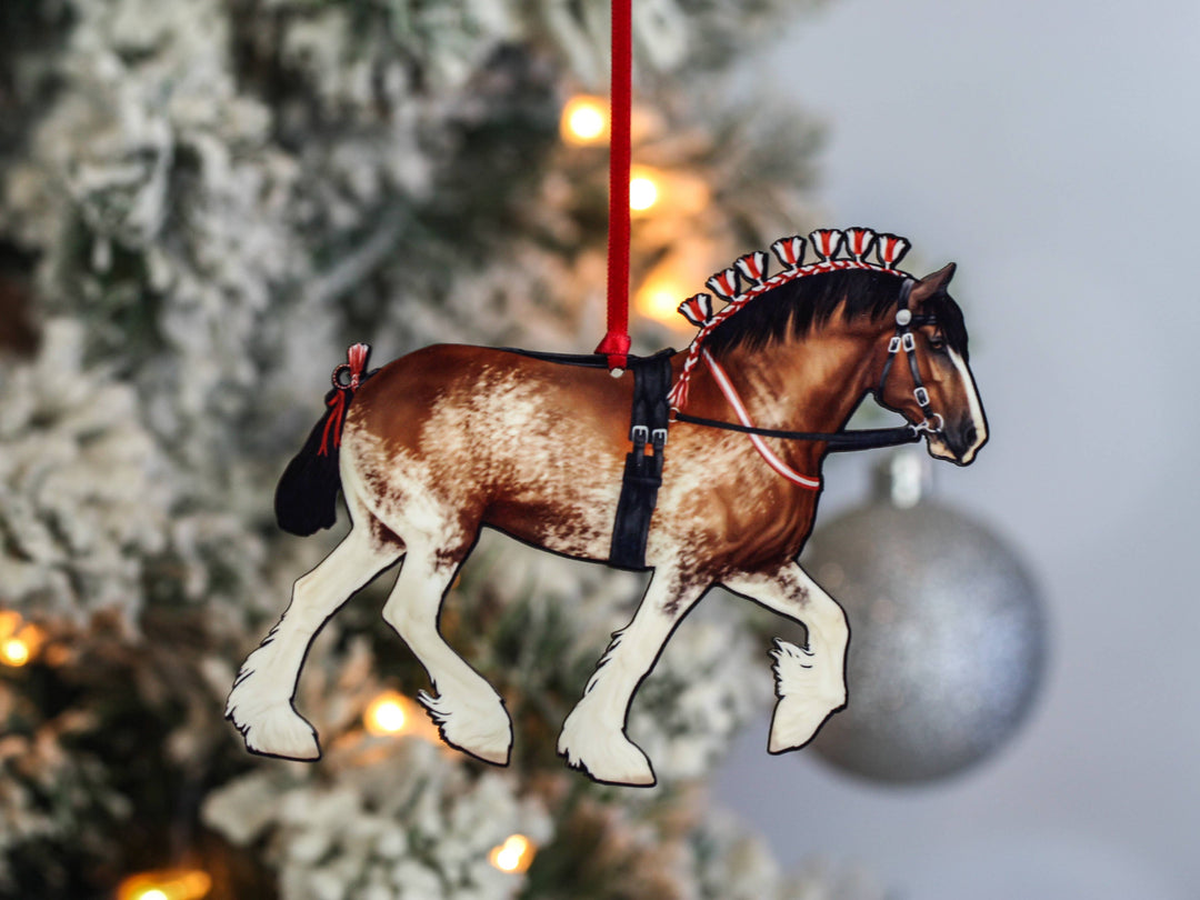 Bay Sabino Shire Draft Horse Christmas Ornament Decoration