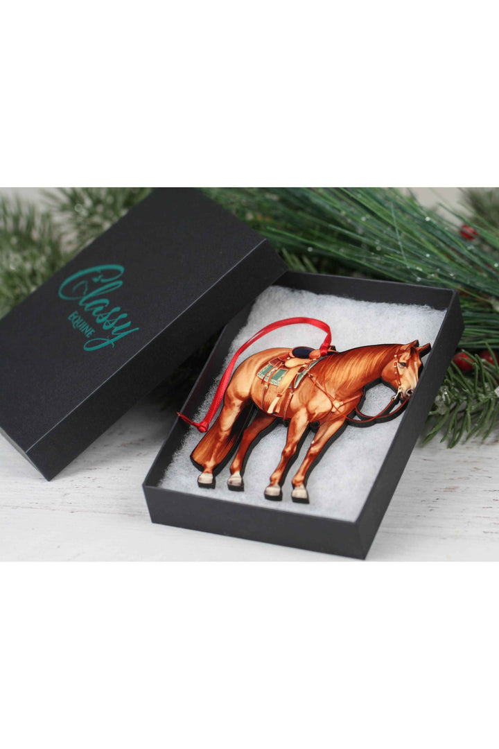 Chestnut Western Ranch Horse Ornament - Quarter Horse Decor