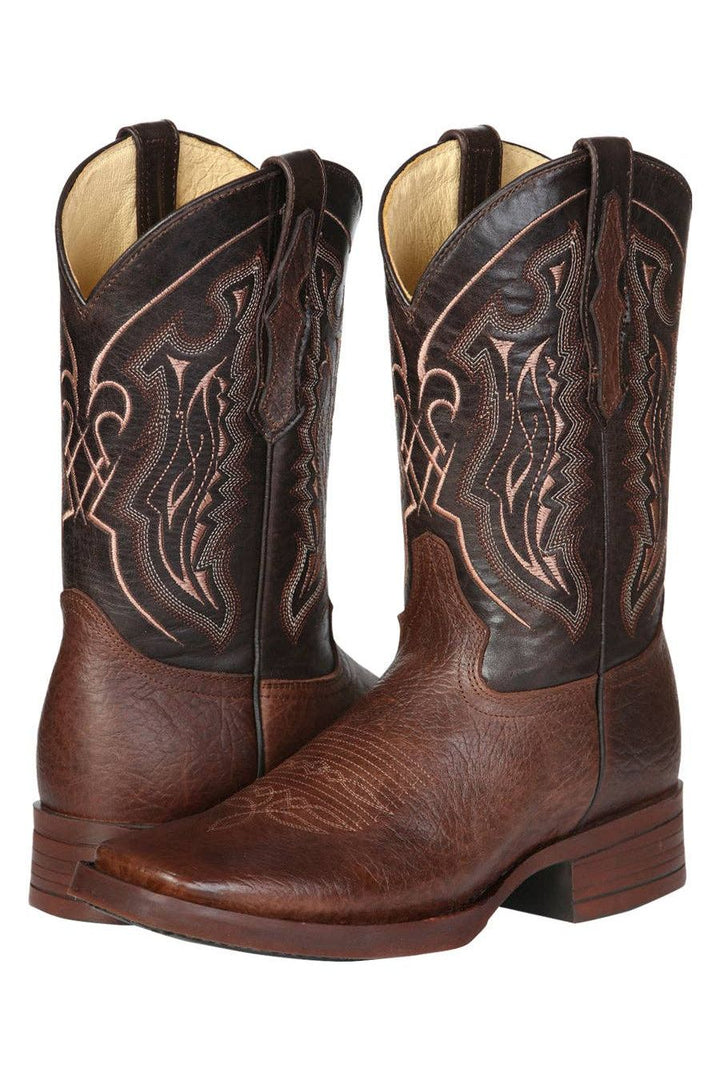 El General Men’s Leather Cowboy Boot - Brown