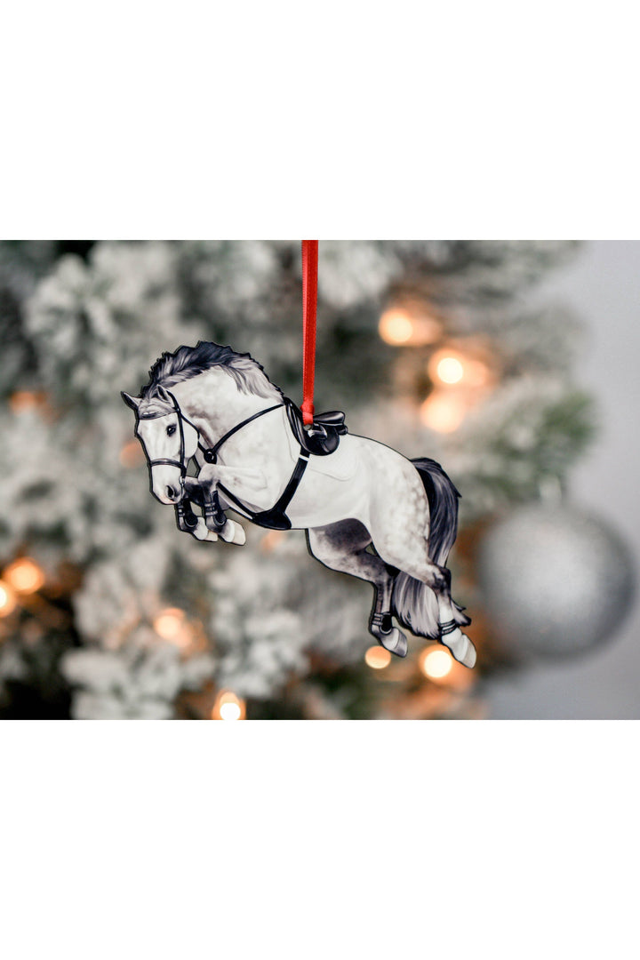 Jumping Horse Ornament - Gray Hunter Jumper