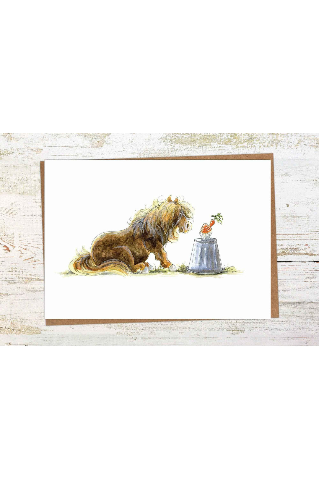 Cupcake Pony Birthday Card - A6 Horse / Pony Birthday Card