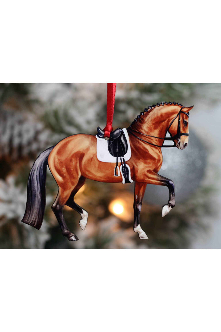 Dressage Horse Ornament - Bay Sport Horse