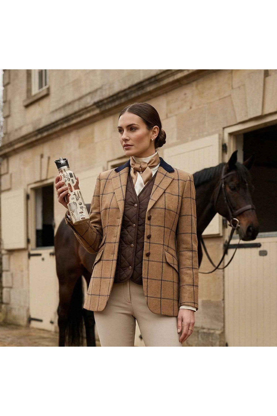 Bits & Bridles – Equestrian Insulated Water Bottle | 25oz: Black / No Tube