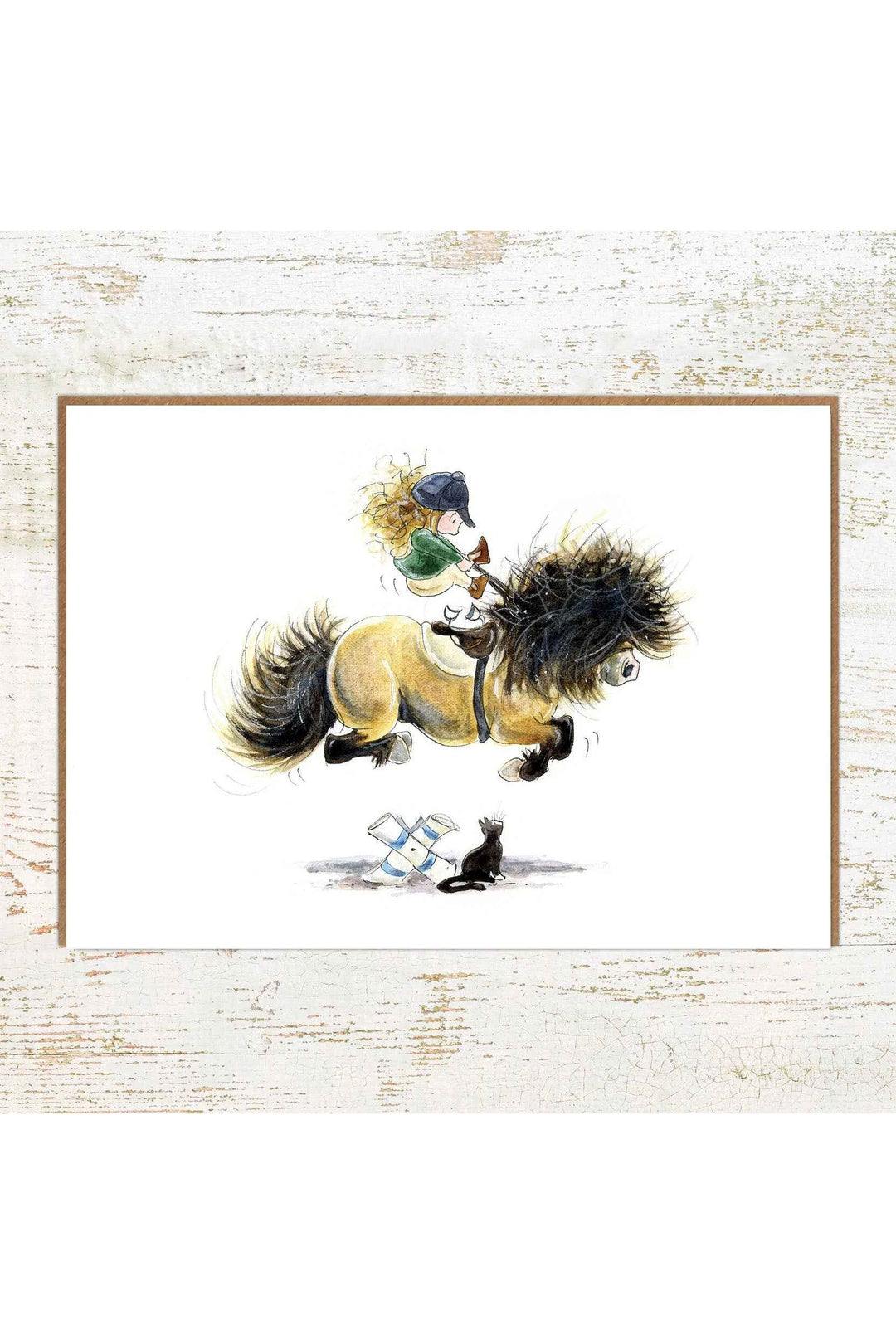 Cat Leap - Funny Pony Birthday & Greetings Card