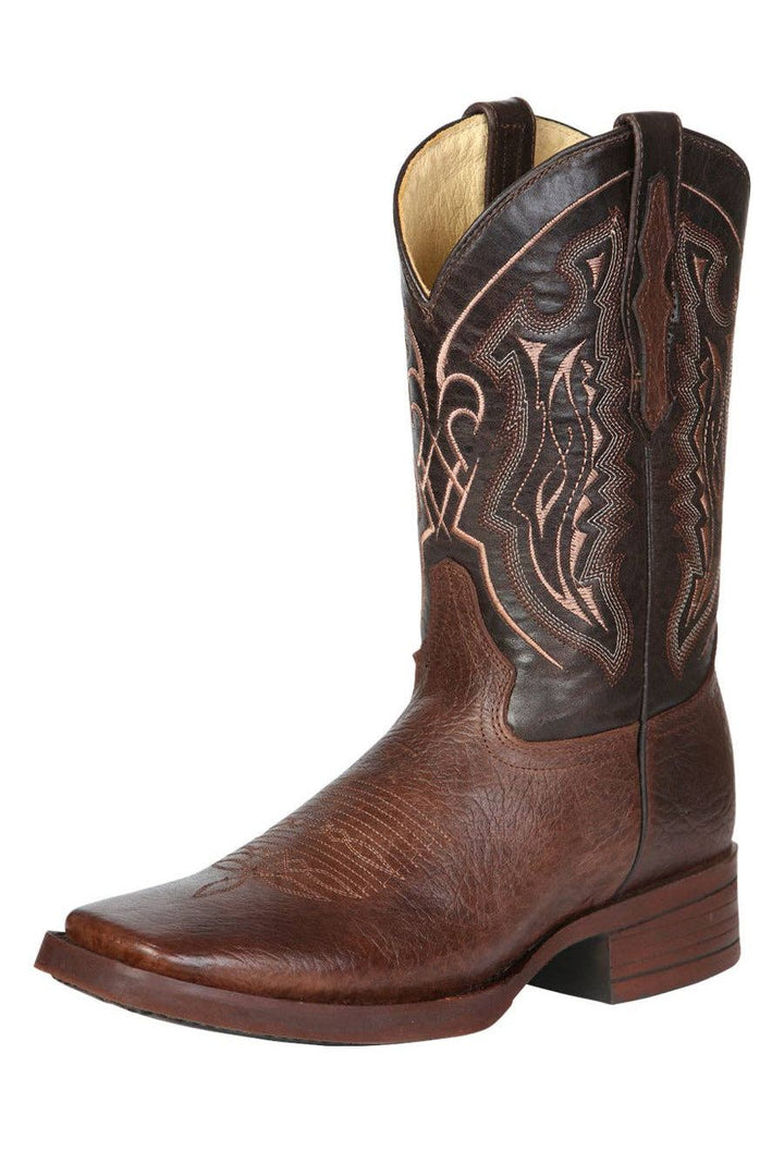 El General Men’s Leather Cowboy Boot - Brown