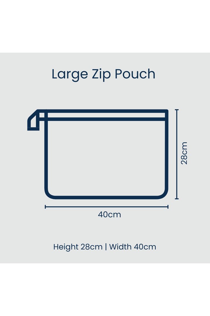 Large Zip Pouch – Navy Horseshoe