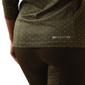 Ariat Women's Sunstopper 2.0 1/4 Zip Baselayer - Beetle Dot Lifestyle Clothing 