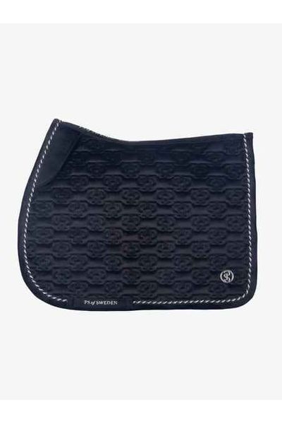 PS of Sweden Velvet Monogram Jump Saddle Pad - Mist Blue