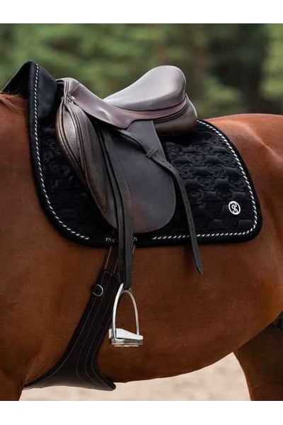 PS of Sweden Velvet Monogram Jump Saddle Pad - Mist Blue