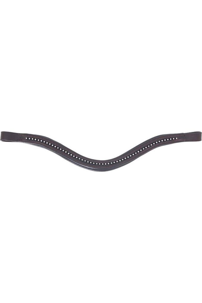 Cavallino Shaped Fine Silver Diamante Browband - Canterbury Saddlery