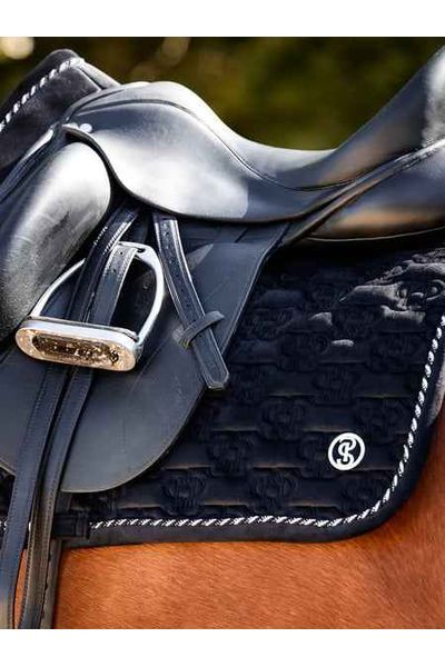 PS of Sweden Velvet Monogram Dressage Saddle Pad - Midnight Green