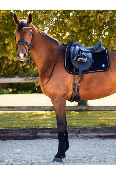 PS of Sweden Velvet Monogram Dressage Saddle Pad - Midnight Green