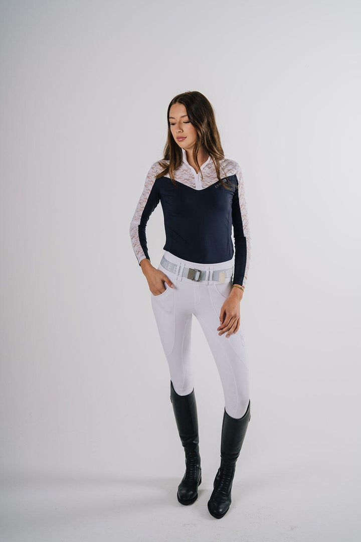 Étoile EQ Long Sleeve Lace Show Shirt - Navy - Canterbury Saddlery