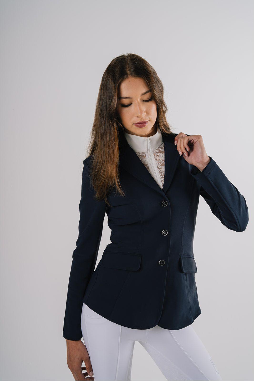Étoile EQ Long Sleeve Lace Show Shirt - White - Canterbury Saddlery