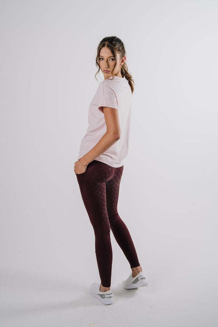 Étoile EQ 'Sculpt' Riding Tights - Bordeaux - Canterbury Saddlery
