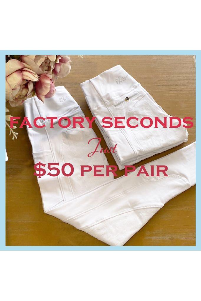 Amélie 'Sculpt' Full Seat Tights - Competition White (Factory Seconds) - Canterbury Saddlery