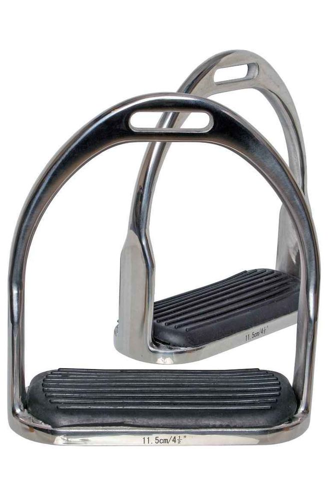 Flair SS Open Bottom Stirrup Irons with Rubber Treads