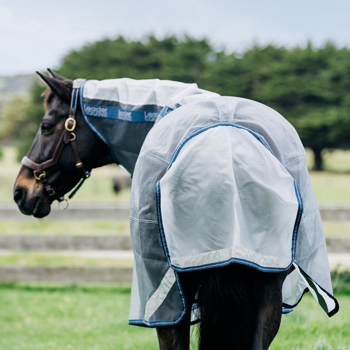LE Defender Anti-Insect Fly Rug - Silver with Navy/Silver