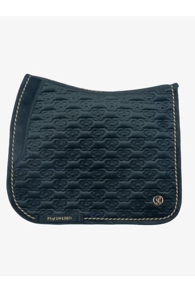 PS of Sweden Velvet Monogram Dressage Saddle Pad - Midnight Green