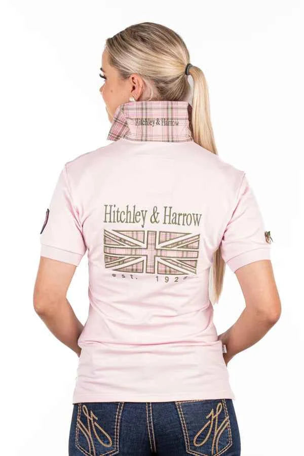 Hitchley & Harrow Fitted Polo - Baby Pink & Olive