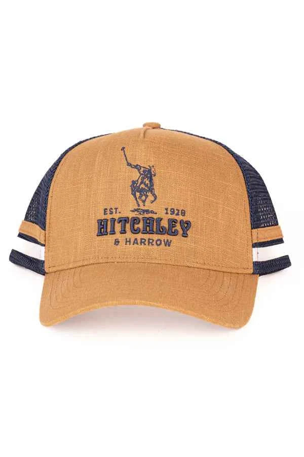 Hitchley & Harrow Trucker Cap - Tan, Linen & Navy
