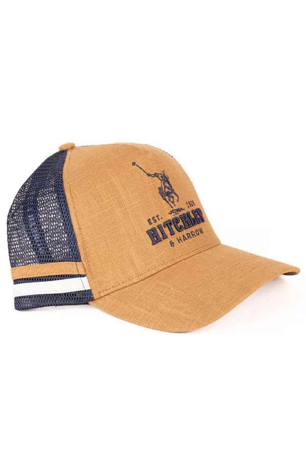 Hitchley & Harrow Trucker Cap - Tan, Linen & Navy