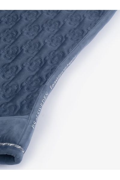 PS of Sweden Velvet Monogram Jump Saddle Pad - Mist Blue