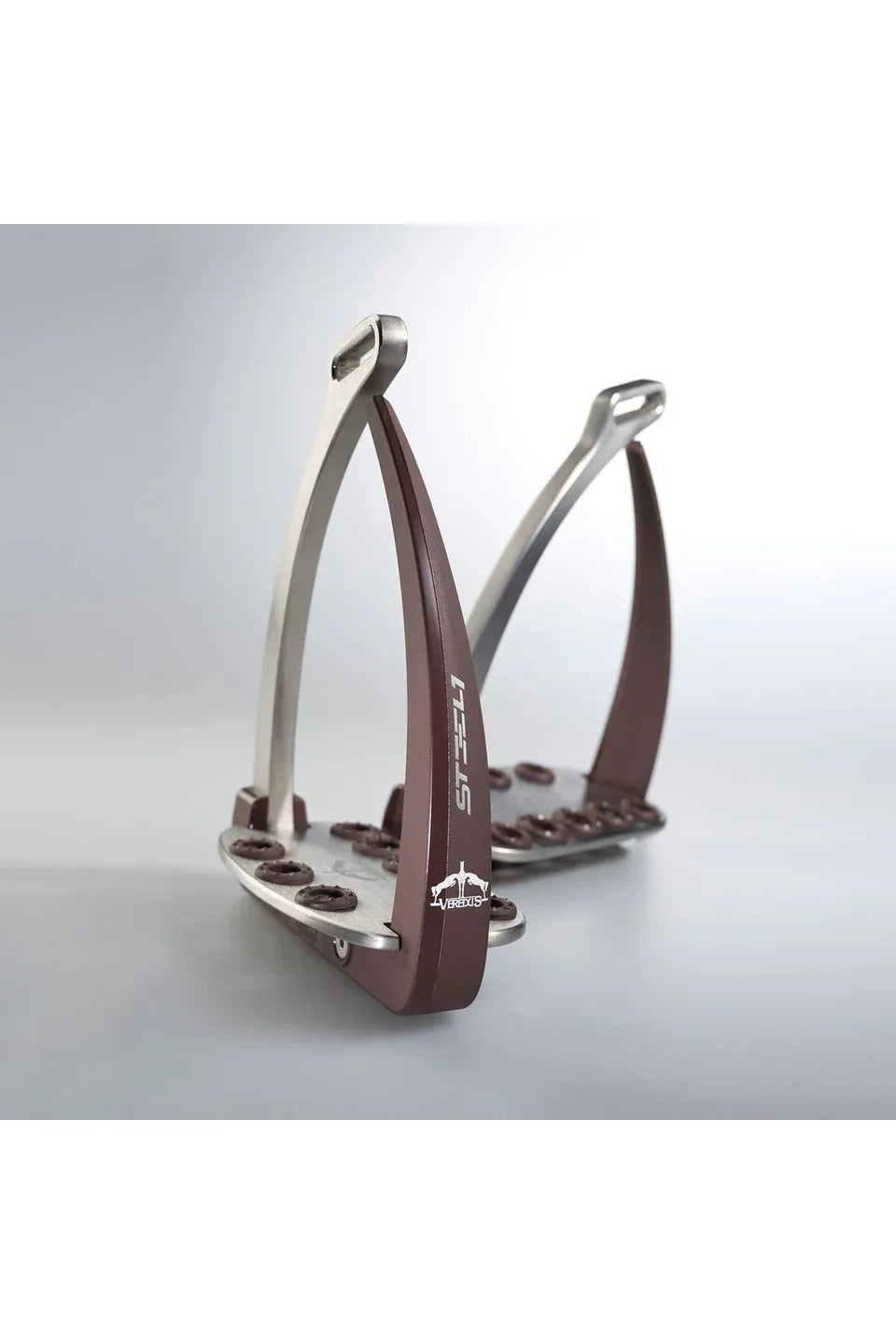 Veredus Vita Steel1 Safety Stirrups - Silver/Brown