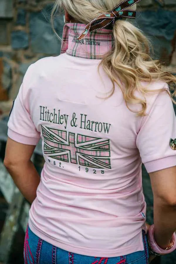 Hitchley & Harrow Fitted Polo - Baby Pink & Olive