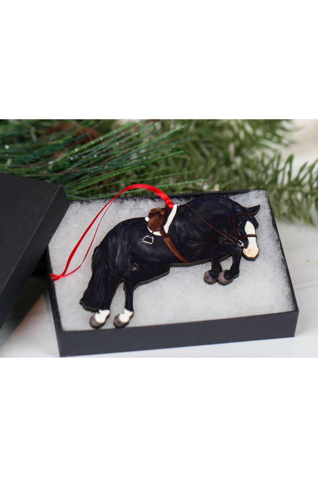 Hunter Jumper Horse Christmas Ornament - Black Horse