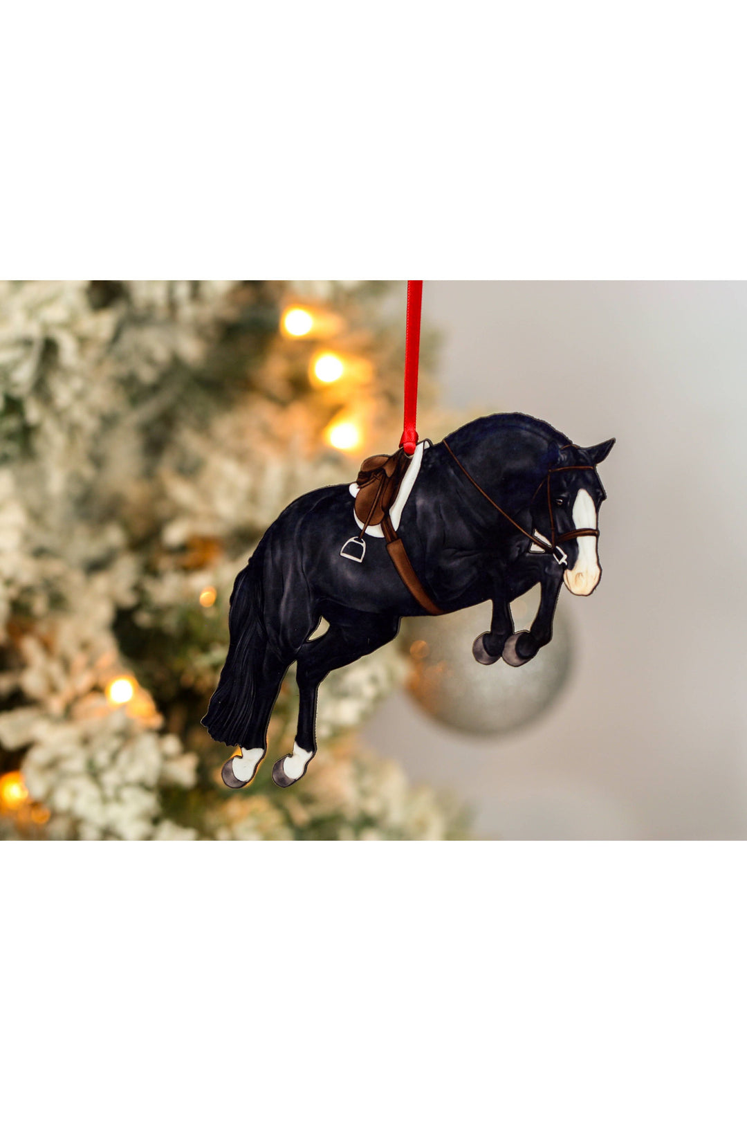Hunter Jumper Horse Christmas Ornament - Black Horse