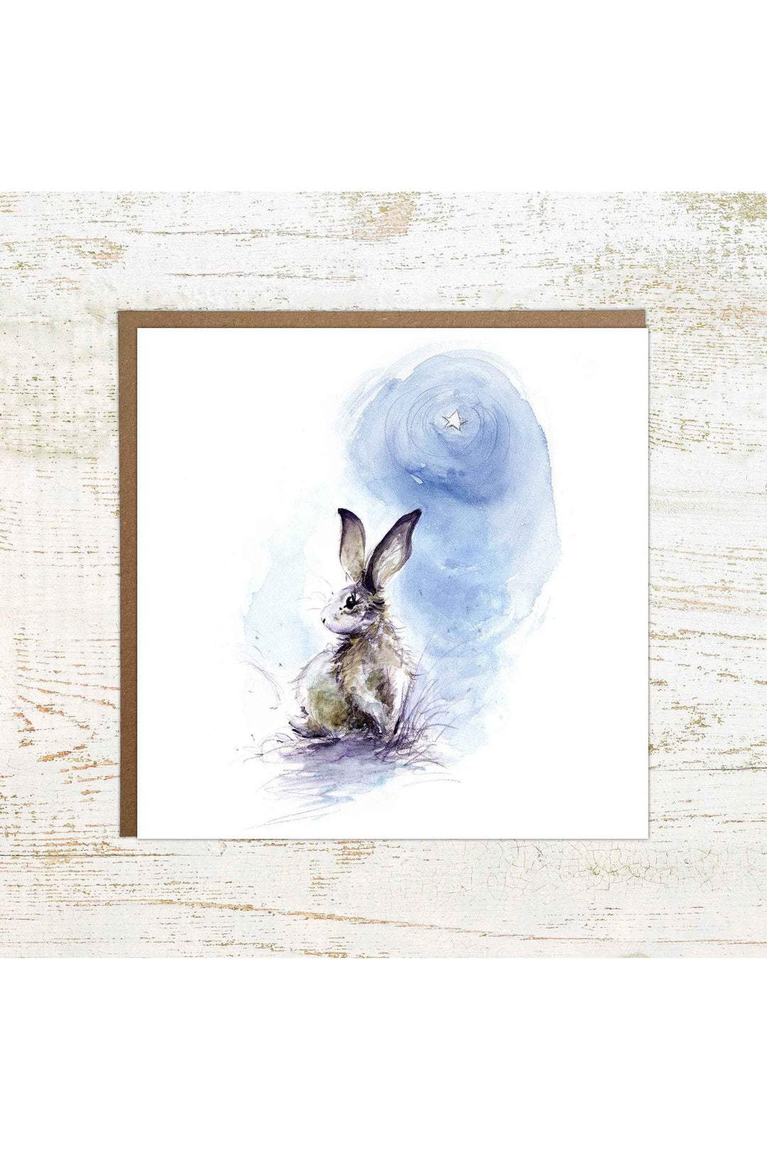 Starlight Bunny - Square Rabbit Greeting / Birthday Card