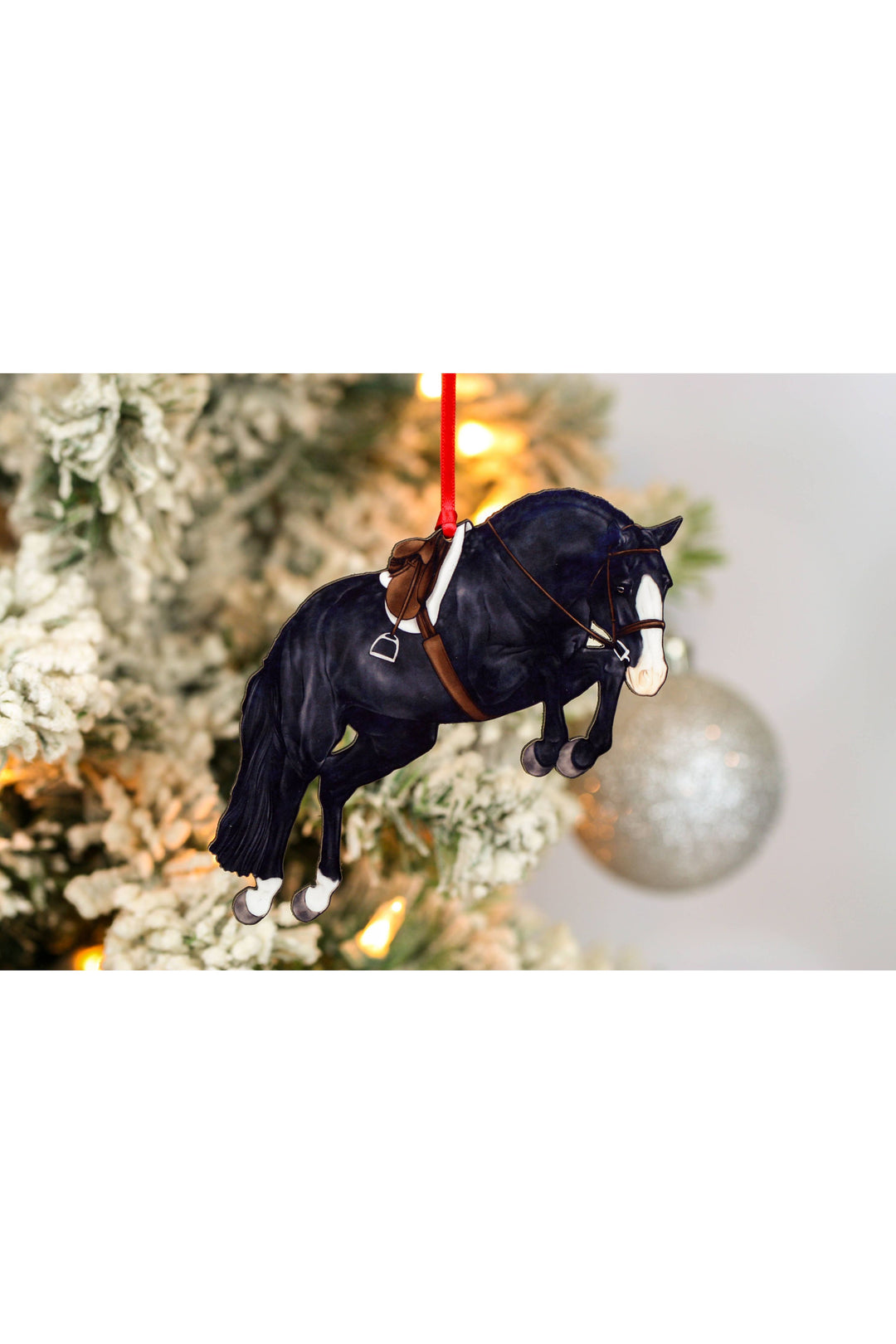 Hunter Jumper Horse Christmas Ornament - Black Horse