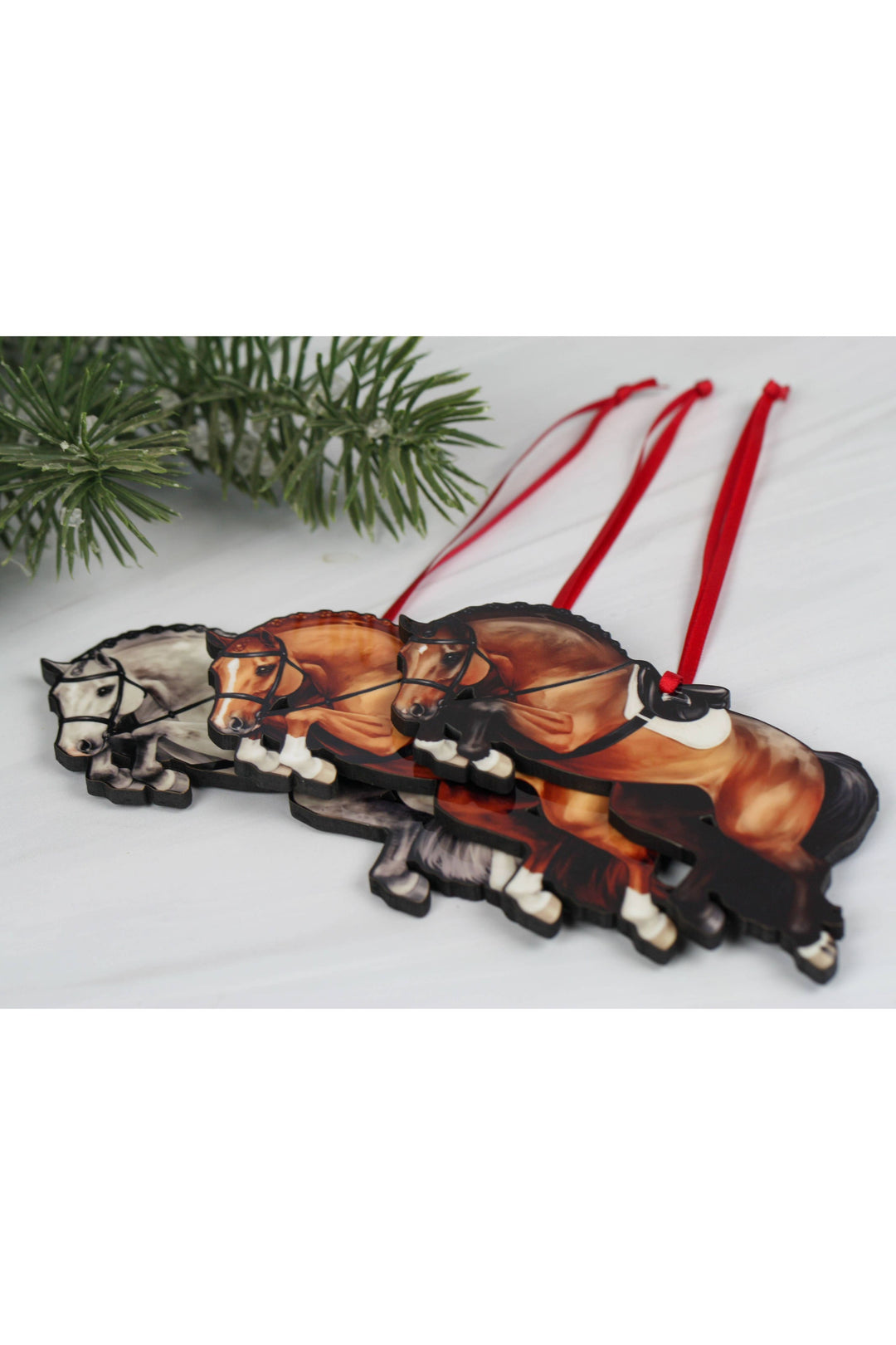 Jumping Horse Ornament - Chestnut Hunter