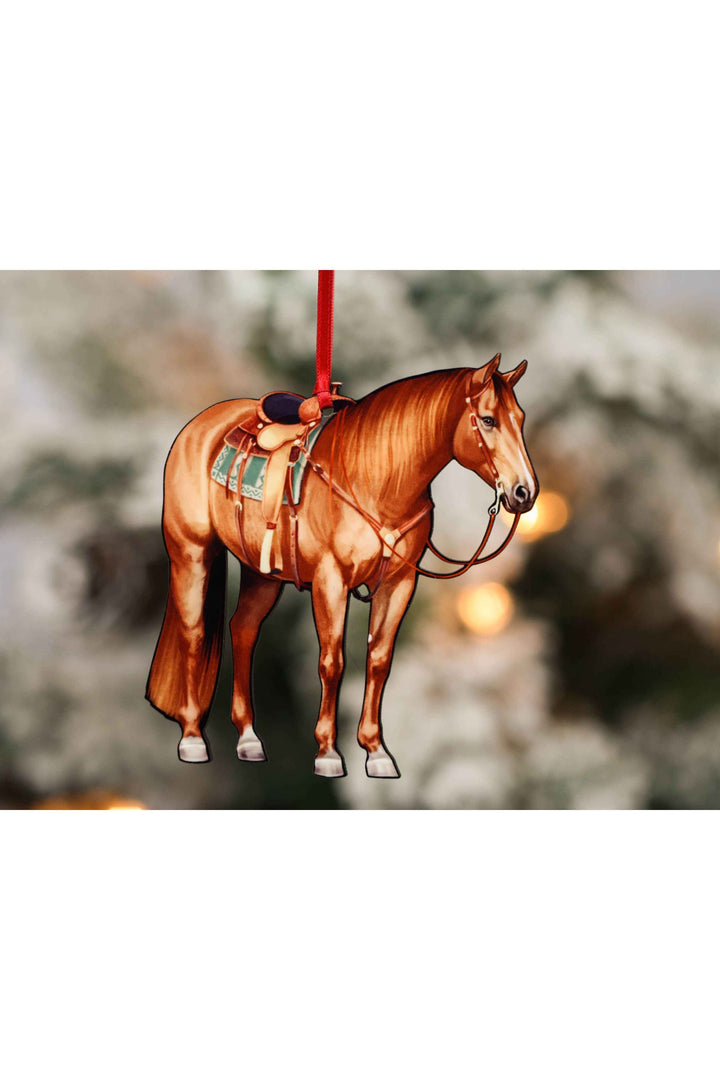 Chestnut Western Ranch Horse Ornament - Quarter Horse Decor