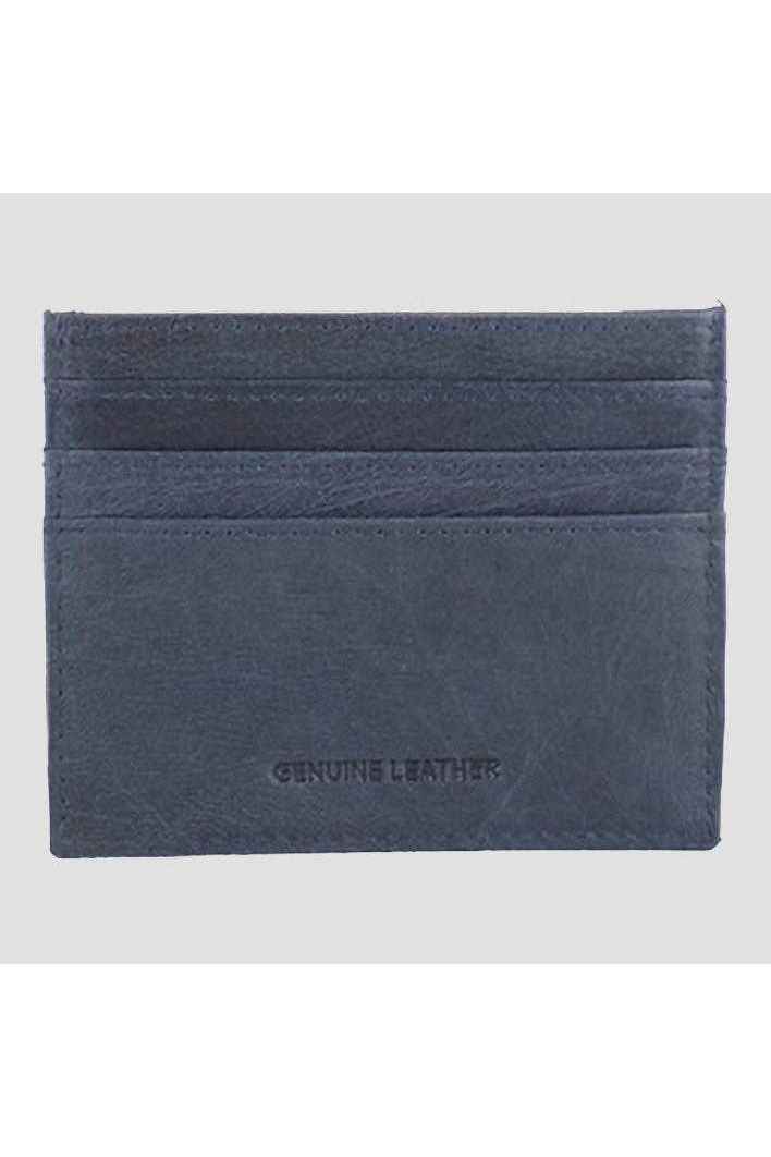 Alice Card Slip With Zip Leather Navy
