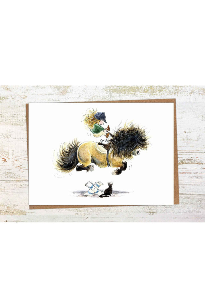 Cat Leap - Funny Pony Birthday & Greetings Card