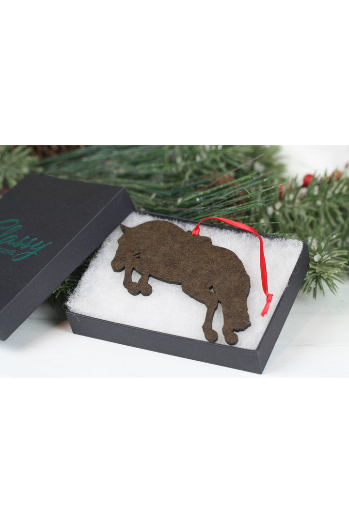 Hunter Jumper Horse Christmas Ornament - Black Horse