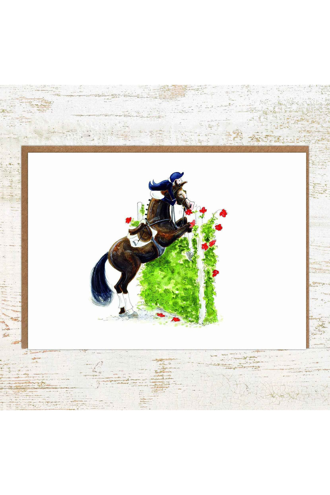 Hang In There - Funny Show Jumping Greeting / Birthday Card
