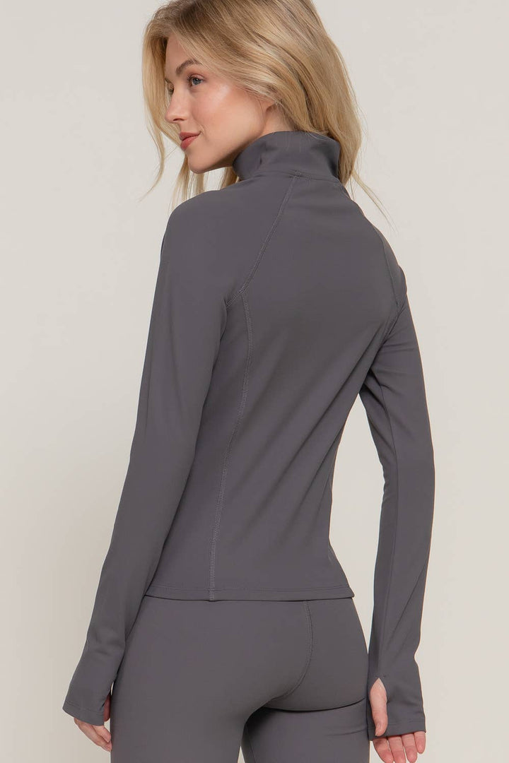 Raglan Sleeve 1/4 Zip Baselayer - Grey
