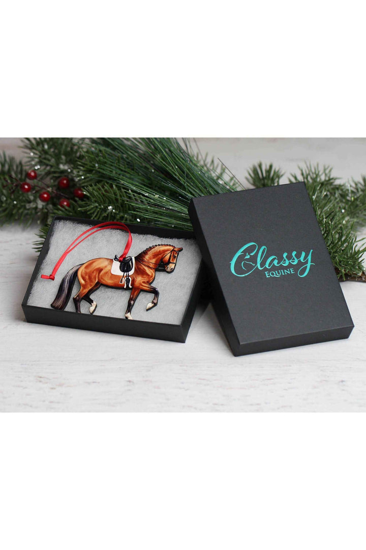 Dressage Horse Ornament - Bay Sport Horse