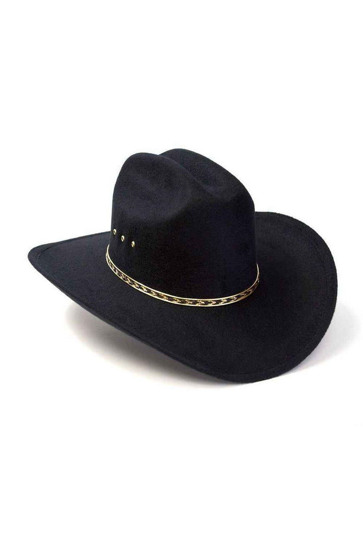 Black Felt Finish Western Cattleman Hat: A58