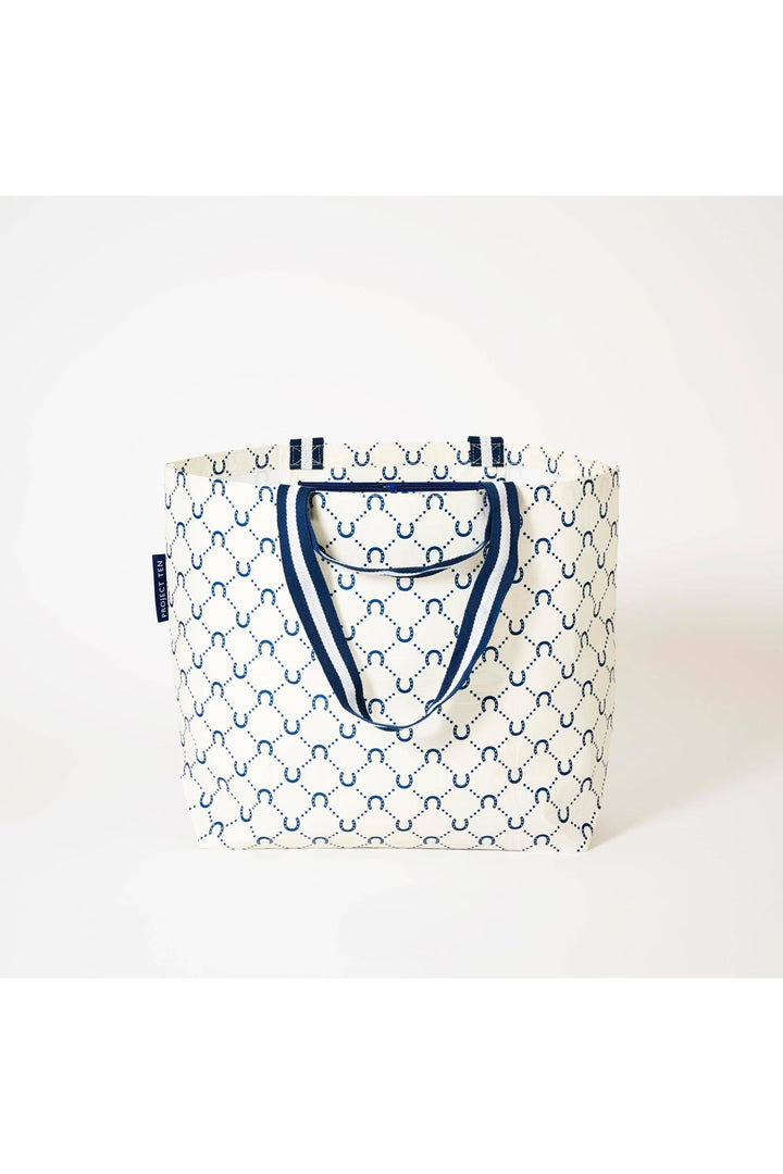 Medium Tote – Navy Horseshoe