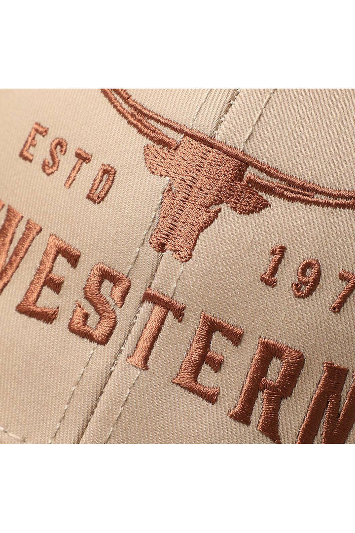 Longhorn Western Trucker Hat - Khaki
