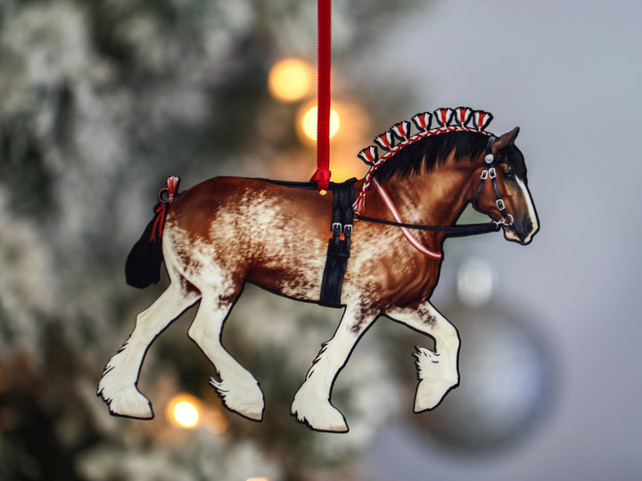 Bay Sabino Shire Draft Horse Christmas Ornament Decoration