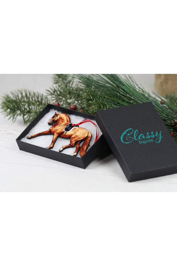 Dressage Horse Ornament - Chestnut Extended Trot