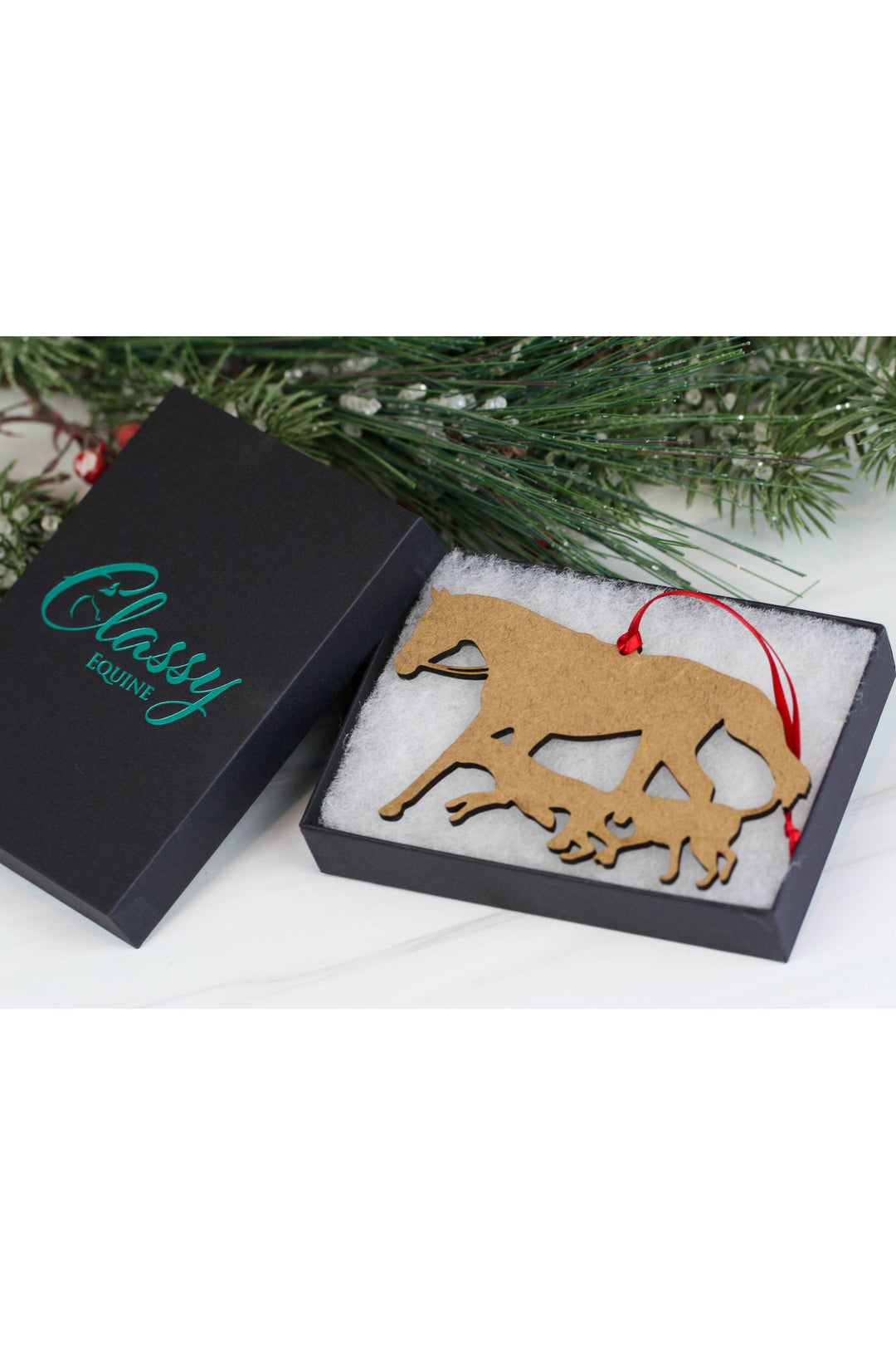 Bay Tobiano Fox Hunter Horse &amp; Hounds Field Hunter Ornament