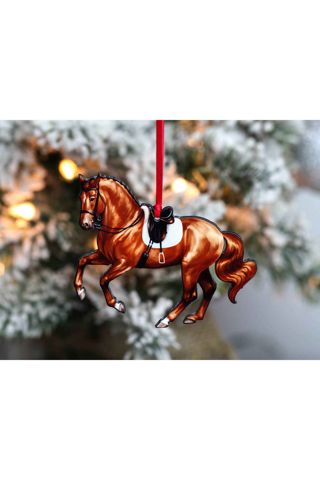 Pirouette Dressage Horse Ornament - Chestnut Sport Horse