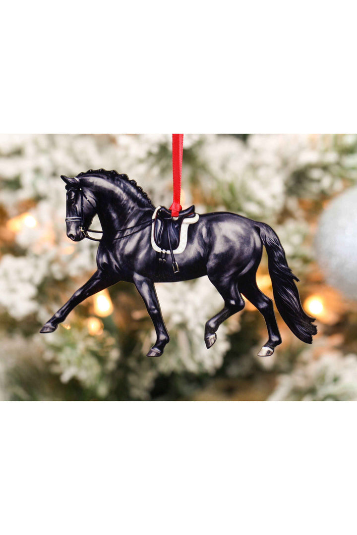 Dressage Horse Ornament - Black Extended Trot Dressage Décor
